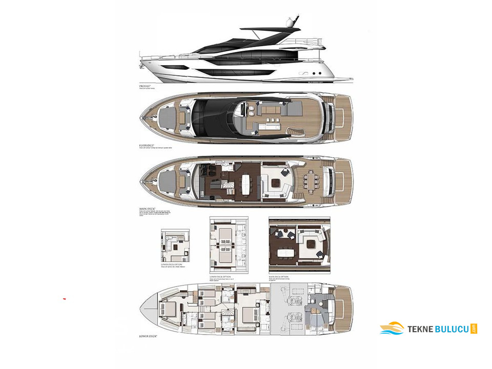 Sunseeker 88 Yacht 2021 Model iç mekan 3