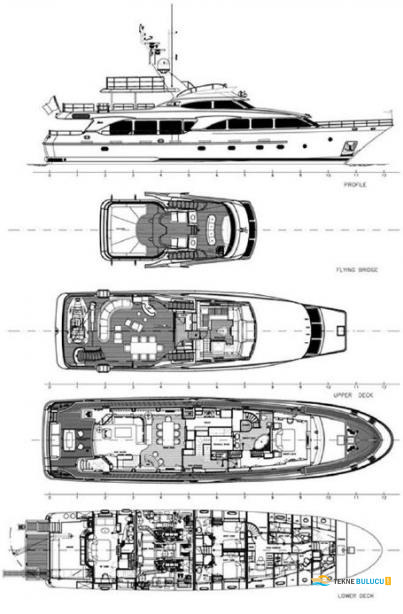 Benetti Tradition 100 30m 2005 Model iç mekan 2